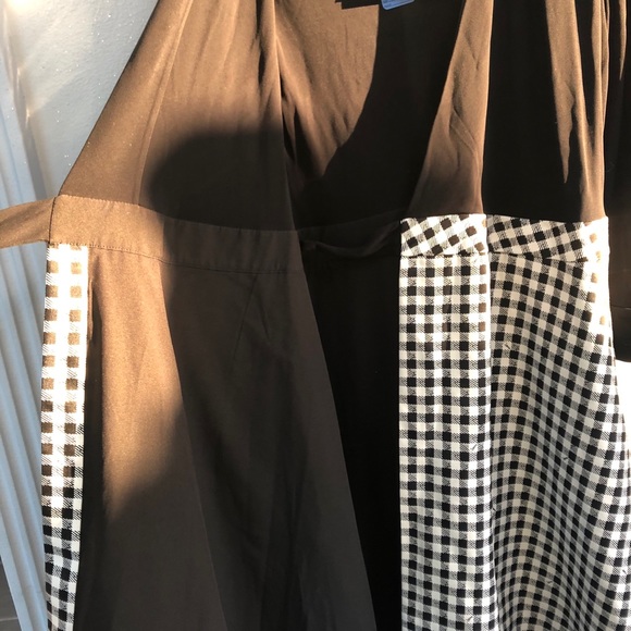 Diane Von Furstenberg Plaid and Black Wrap Dress - Picture 3 of 5